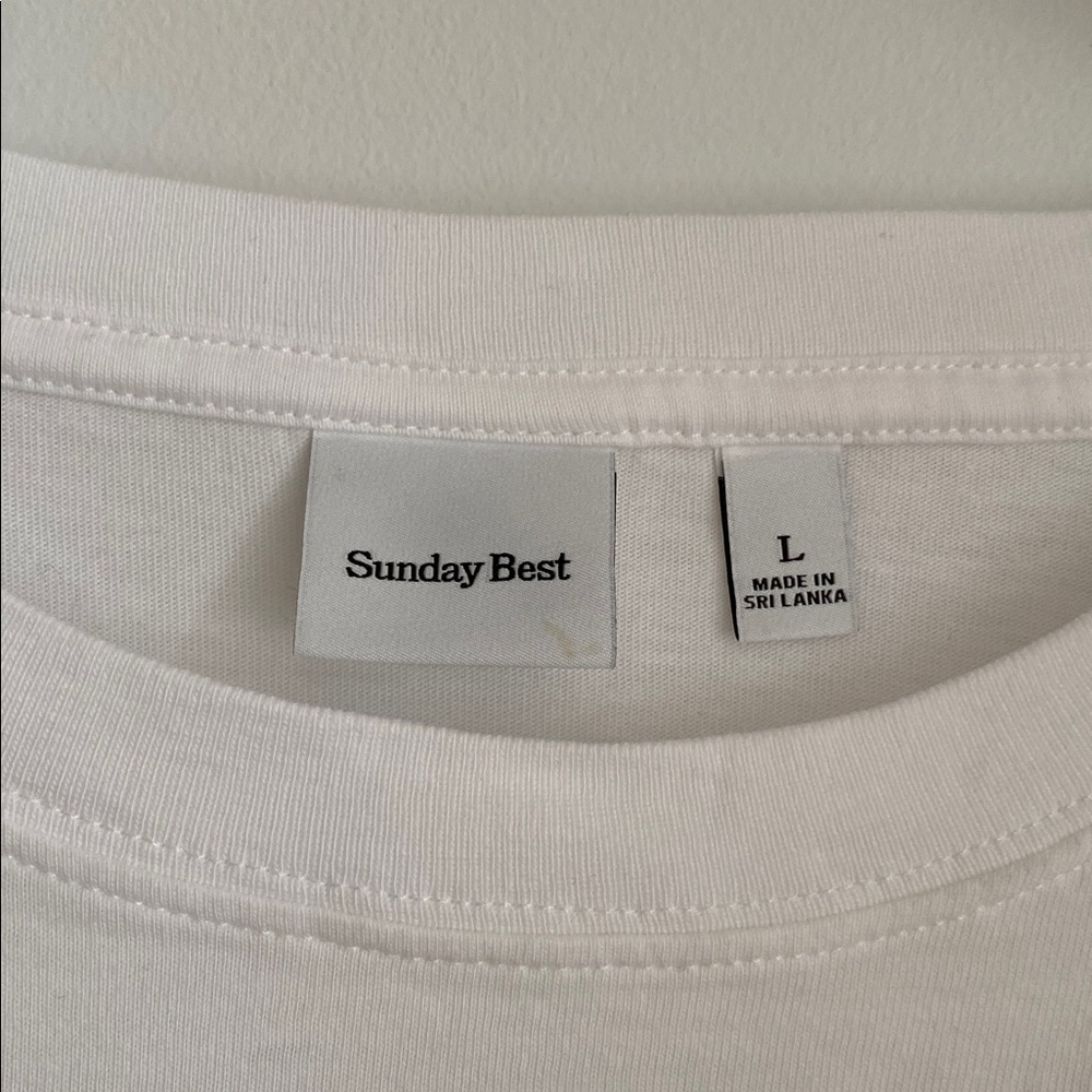 ARITZIA Sunday Best White Graphic Tee Size L | Fairy 🧚 | “Leaf me alone” 🍃 - Picture 4 of 7